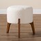 Baxton Studio Elkie Japandi Cream Boucle Fabric and Walnut Brown Finished Wood Ottoman Footstool 233-13322-ZORO - alternate 8